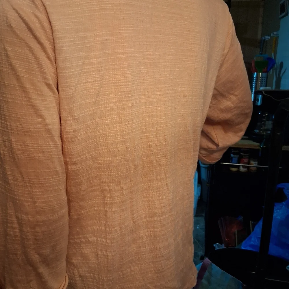 BOGO-Carolyn Taylor Peach Button Down Shirt - Picture 4 of 5